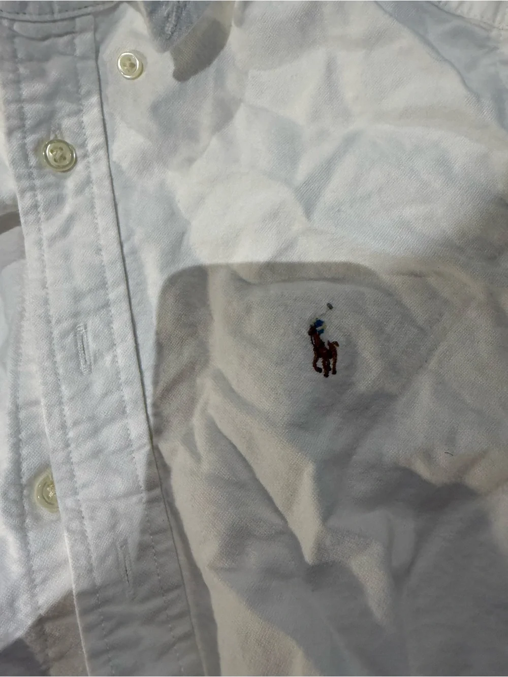 Polo by Ralph Lauren White Button-Down Shirt with Embroidered Pony
